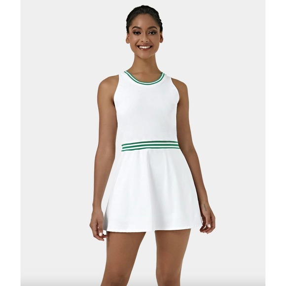 Halara Everyday Cloudful Air First Place Dress In White Green Medium New - Picture 2 of 13